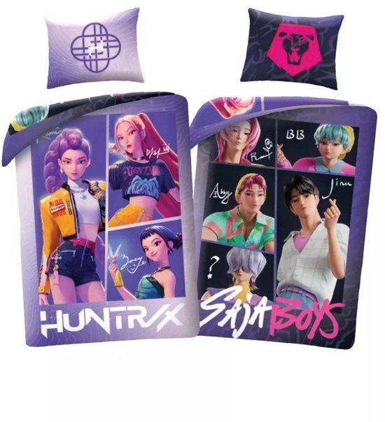 K-pop Demon Hunters dekbedovertrek Saja Boys 140 x 200 cm - Polyester
