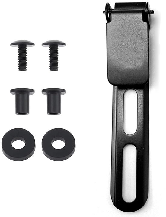 K-Schede Riemclip voor meshoes, K-schede, vaste bladclips met schroeven, messing schijven, compatibel met Kydex Ulticlip, 85 x 15 mm, zwart van Merkloos