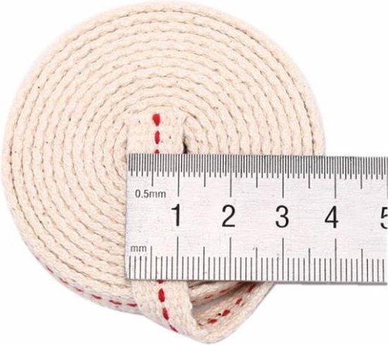 Kaarslont van 1 meter lang - Olielamp Lont - Brander - Aansteeklont - Touw - Katoen - 1.1cm breed - Zelf kaarsen maken - Kaarslonthouder van Pajoma