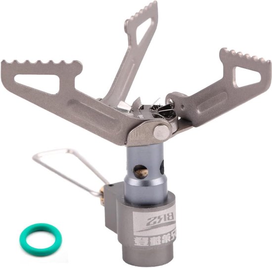 Kachel BRS 3000T Ultralight Backpacken Kachel - Draagbare Pocket Kachel Titanium - Camping Gasbrander - 26g - 1 Extra Backup O-Ring