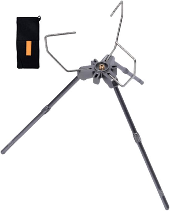 Kachel Statief - Buitenstandaard - Kamperen Koken - In Hoogte Verstelbaar - 32.5x37x37cm - Zilver