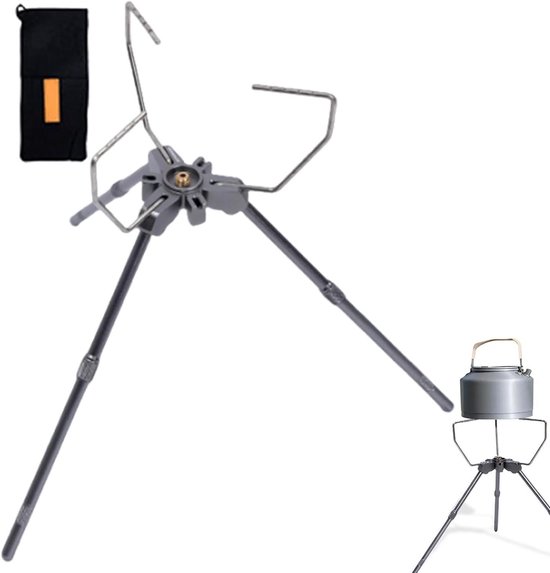 Kachelsteunrek - Statiefsteun Branderbeugel - Buiten koken - In hoogte verstelbaar - 18.4 x 13.9 x 4.3 cm - Zilver