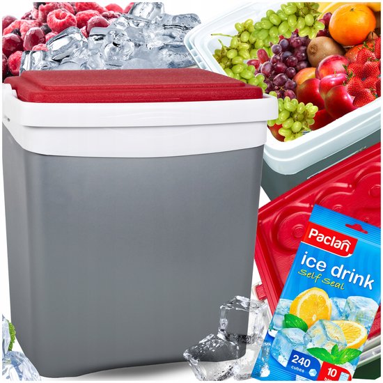 Kamai TROPIC 25L Koelbox - Grijs met Gratis IJsblokjeszakjes van Merkloos
