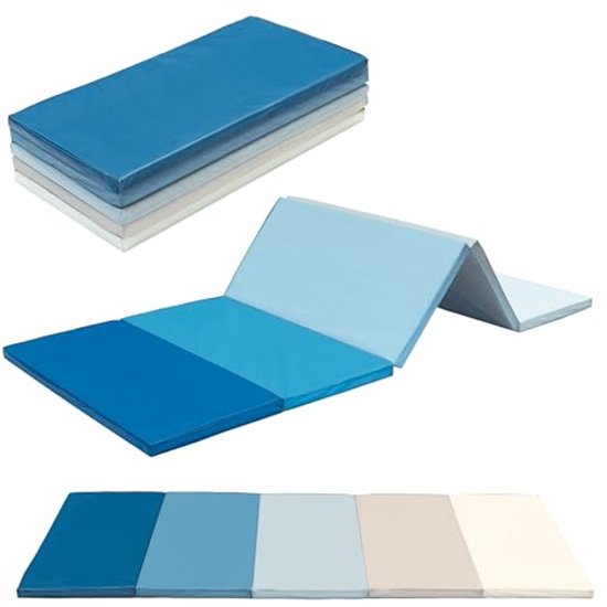 KaMel GmbH Inklapbare turnmat, ca. 185 x 76 x 3,2 cm. Draagbare en opvouwbare zachte vloermat, ook ideaal als gymnastiekmat, fitnessmat, yogamat, speelmat. van Merkloos