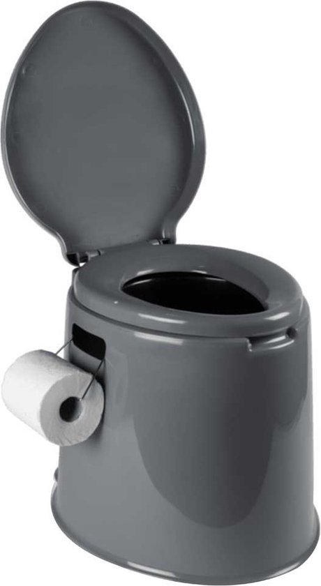 Kampa King Khazi – Portable toilet – Inclusief toiletrolhouder – Afneembare afsluitbare afvalemmer – Max. belasting 150 kg – Geschikt voor binnen en buiten – Compact op te bergen
