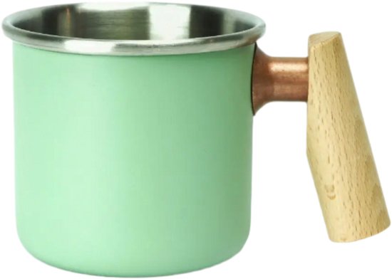 Kampeer beker van roestvrĳ staal - kalas - 400ml - kleur mint groen