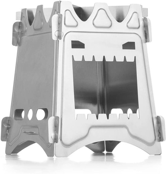 Kampeer Fornuis - Backpack Kachel - Buiten Koken - Roestvrij Staal - Compact Ontwerp - Zilverkleurig