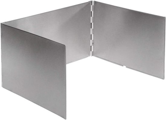 Kampeer Gasstel Windscherm - Outdoor Kook Windscherm - Buiten Koken - Opvouwbaar Ontwerp - 34x30x20cm Uitgevouwen - Zilver