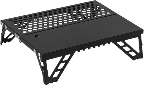 Kampeer Grillrooster - Buiten Kookrek - Outdoor Koken - Hittebestendig Aluminium - 26 cm - Zwart