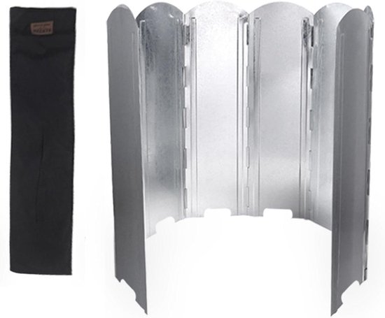 Kampeer Kachel Windscherm - Windscherm Kachel Outdoor - Koken Buiten - Opvouwbaar Lichtgewicht - 40 cm - Zilver