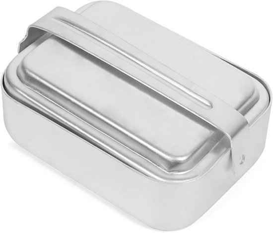Kampeer Kookgerei Set - Outdoor Mess Tin - Buiten Koken - Opvouwbare Handgrepen - 18.5 x 13.7 x 8 cm
