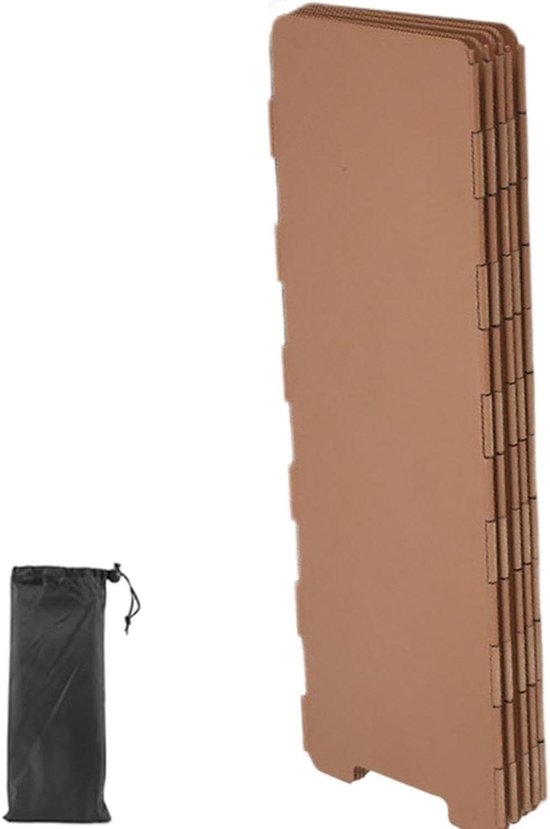 Kampeer Kookplaat Scherm - Windscherm Grill - Efficiënt Koken - 10 Platen Opvouwbaar - 82.5x24.5 cm - Khaki