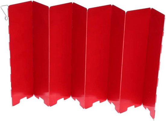Kampeer Kookplaat Windscherm - Outdoor Kooktoestel Bescherming - Koken in de Natuur - Opvouwbaar Ontwerp - 67 cm Lengte - Rood