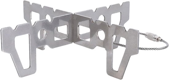 Kampeer Kookrek - Kachelstandaard Branderset - Buiten Koken - Roestvrij Staal - 9.5x3cm - Zilver