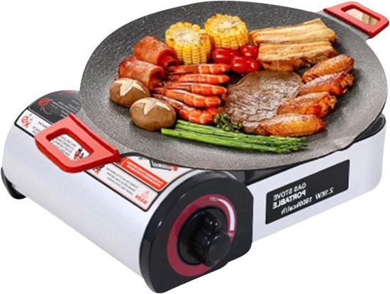 Kampeer Kookstel - Compacte Kookbrander Outdoor - Buiten Koken - Geïntegreerde Warmtebalans - 25x18x12 cm - Zilver
