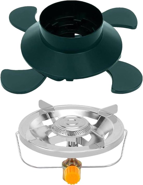 Kampeer Kookstel Onderstel - Kookplaat Brander Basis - Outdoor Koken - Instelbare Stabilisator - 25 x 25 x 10 cm