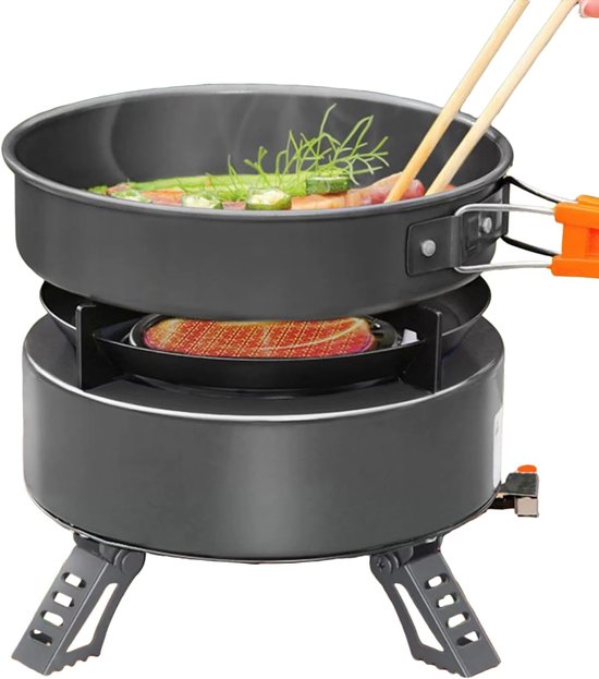 Kampeer Kookstel - Opvouwbaar Kooktoestel - Outdoor Koken - Windbestendig Ontwerp - 19cm Diameter