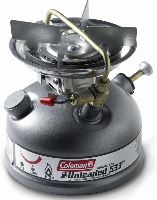 Kampeer Kooktoestel - Benzine Kookplaat - Outdoor Koken - Geïntegreerde Windbescherming - 2500 Watt - Grijs