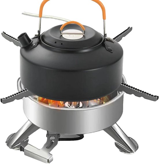 Kampeer Kooktoestel - Draagbaar Fornuis - Buiten Koken - Winddicht En Hittebestendig - 24 x 24 x 12 cm - Zilver
