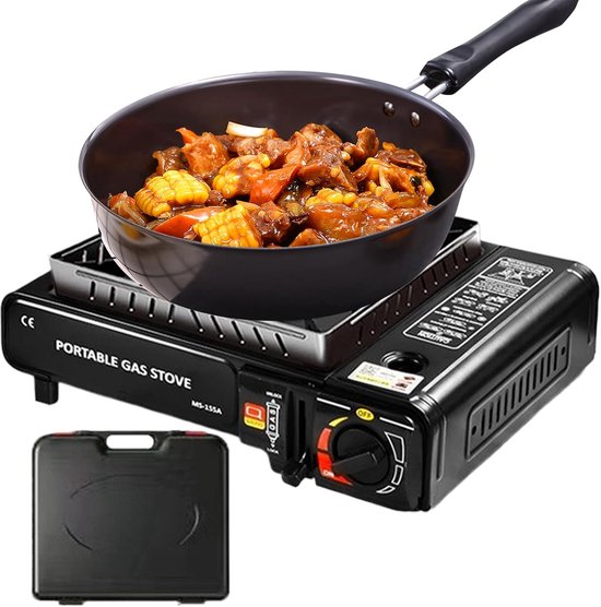 Kampeer Kooktoestel - Outdoor Brander - Buiten Koken - Efficiënte Verbranding - 36x30x13 cm - Zwart