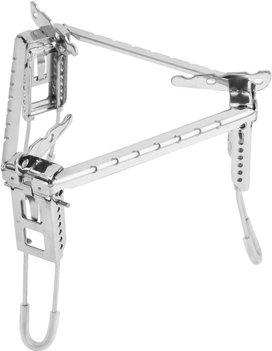 Kampeer Kooktoestel - Pottenhouder Statief - Buiten Koken - Opvouwbaar Ontwerp - 19 cm Hoogte - Zilver
