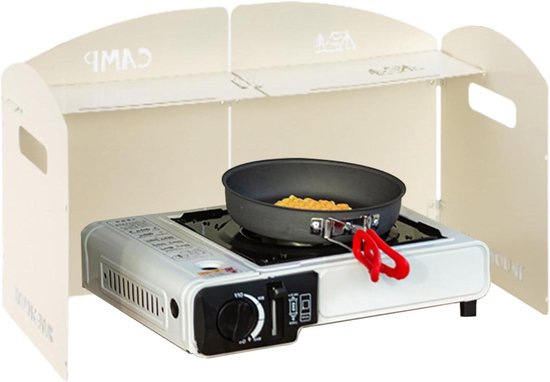 Kampeer Kooktoestel Windscherm - Windblokkerende Panelen - Buiten Koken - Opvouwbaar Ontwerp - 50 x 25 x 30 cm - Zilver
