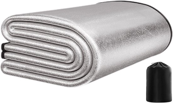 Kampeer Mat - Isolatie Ondergrond - Buiten Ontspannen - Aluminium Folie - 200x200cm - Grijs