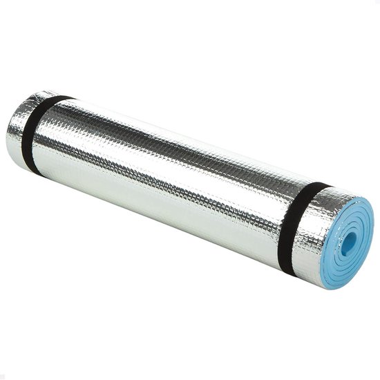 Kampeer mat - Slaapmat aluminium - Outdoor slapen - Gesloten celschuim - 50 x 180 cm - Blauw zilver van Merkloos