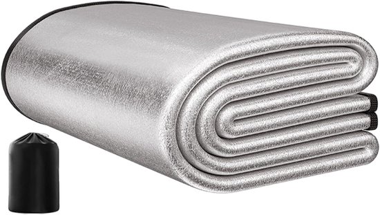 Kampeer Mat - Slaapmat Isolerend - Buiten Slapen - Waterdicht Extra Dik - 150 x 200 cm - Zilver van Merkloos