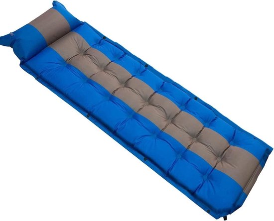 Kampeer Mat - Slaapmat Tent - Outdoor Slapen - Zelf Opblaasbaar - 1 persoons - Blauw