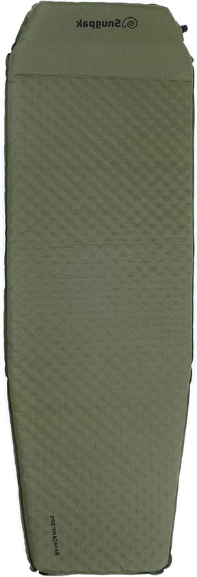 Kampeer matras - Slaapmat - Buiten slapen - Zelfopblazend - 195 cm - Olijfgroen van Merkloos