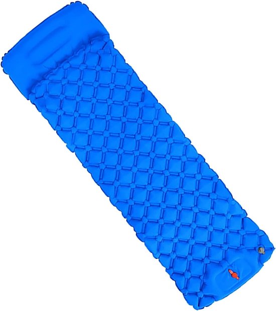 Kampeer matras - Slaapmat outdoor - Comfortabel slapen - Zelfopblaasbaar ontwerp - 190x58x5cm - Blauw