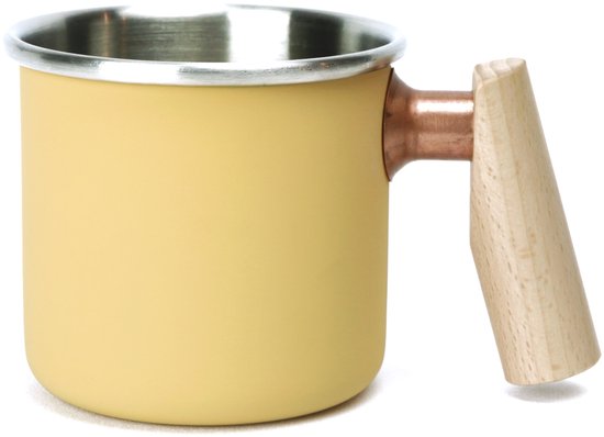 Kampeer mok - beker van roestvrĳ staal - kalas serie - 400ml - kleur geel