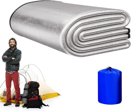 Kampeer slaapmat - Isolatiemat Buiten - Comfortabel Kamperen - Thermisch Reflecterend - 200x200cm - Grijs