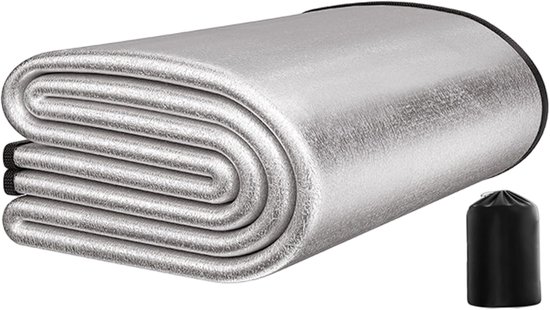 Kampeer Slaapmat - Isolerend Kampeer Kussen - Outdoor Slapen - Waterdichte Isolatie - Queensize 150x200cm - Zilver