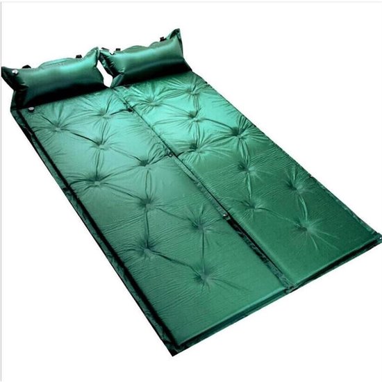 Kampeer slaapmat - Luchtbed mat - Kamperen en Reizen - Zelfopblazend met voetpomp - 4-5 cm dik - Groen