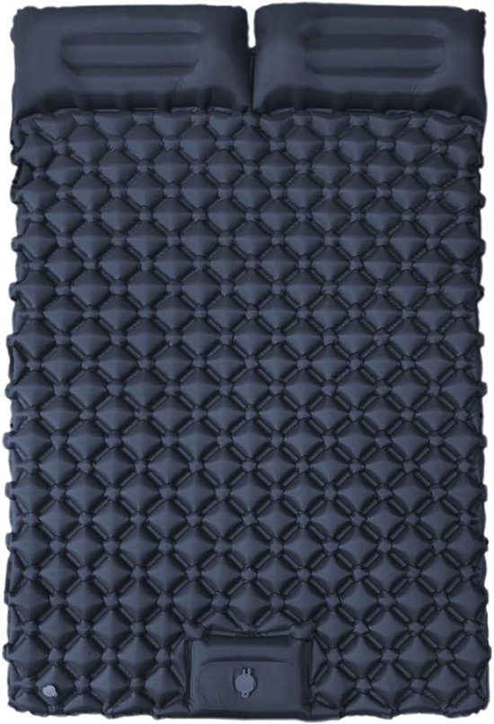 Kampeer slaapmat - Luchtbed mat - Outdoor slapen - Dubbel formaat - 190x120x5cm - Zwart