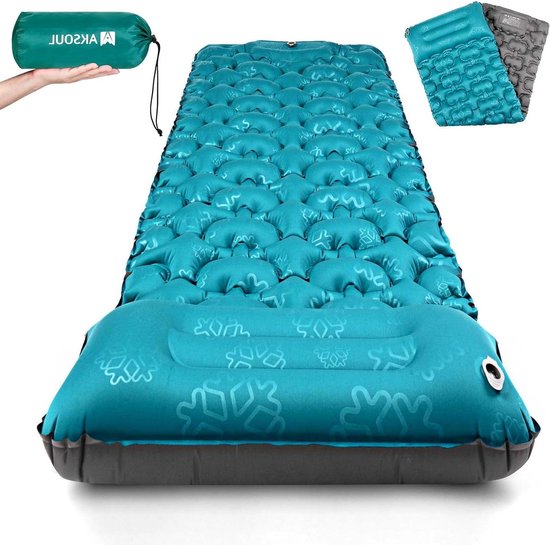 Kampeer Slaapmat - Luchtbed Outdoor - Comfortabel Kamperen - Zelfopblazend met Voetpomp - 195 x 70 x 10 cm