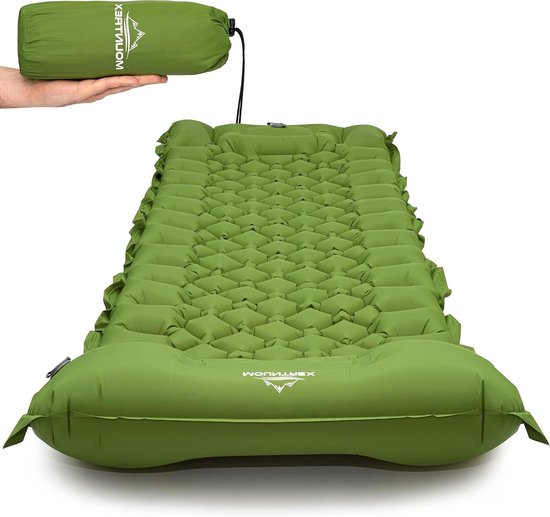 Kampeer Slaapmat - Luchtbed Outdoor - Comfortabel Slapen - Geintegreerde Pomp - 200 x 60 cm - Groen