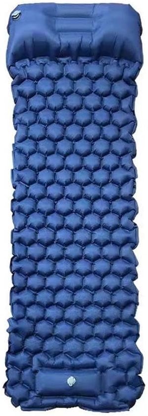 Kampeer Slaapmat - Luchtbed Outdoor - Comfortabel Slapen - Snelle Voetpomp - 193x60x5 cm - Blauw