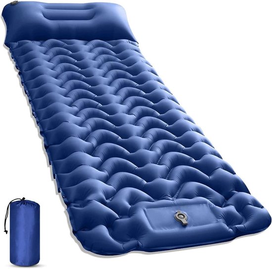Kampeer Slaapmat - Opblaasbaar Matras - Buiten Kamperen - Ingebouwde Pomp - 196x68x9cm - Groen
