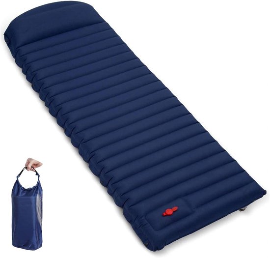Kampeer Slaapmat - Opblaasbaar Matras - Buiten Kamperen - Ingebouwde Voetpomp - 190x70x10cm - Zwart