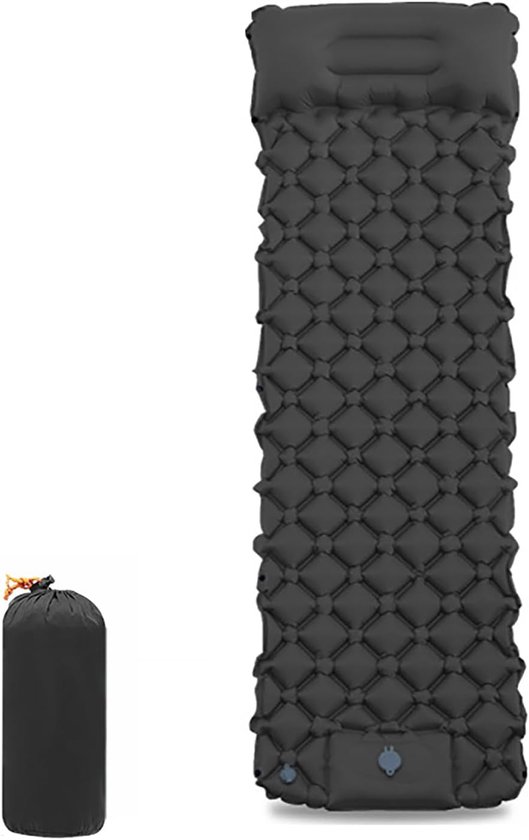 Kampeer Slaapmat - Opblaasbaar Matras - Buiten Slapen - Ingebouwde Voetpomp - 5 cm Dik - Zwart