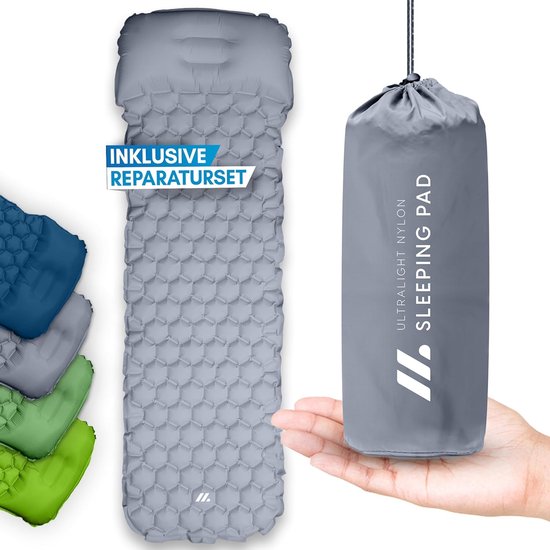 Kampeer slaapmat - Outdoor matras - Kamperen en wandelen - Ultralicht compact formaat - 192x58x6 cm - Grijs