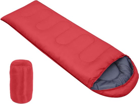 Kampeer slaapzak - Buiten slaapzak - Kamperen en reizen - Lichtgewicht en compact - 210 x 75 cm - Rood
