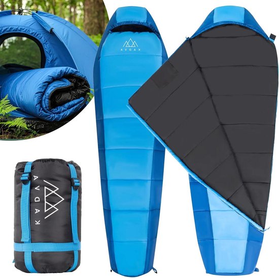 Kampeer slaapzak - Buiten slapen - Kamperen en Reizen - Ripstop technologie - 220 x 80 cm - Blauw