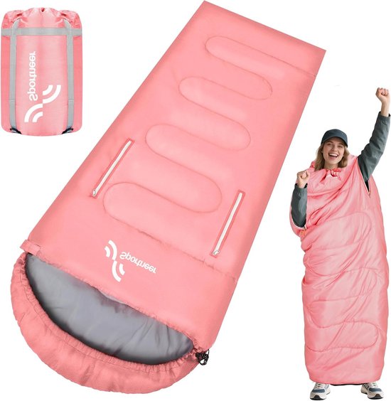 Kampeer slaapzak - Deksel slaapzak - Outdoor avonturen - Waterdicht en warm - 220 x 84 cm - Roze