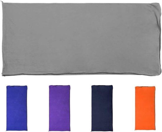 Kampeer Slaapzak - Fleece Voering - Buiten Avonturen - Compact Opvouwbaar - 174x80cm - Grijs