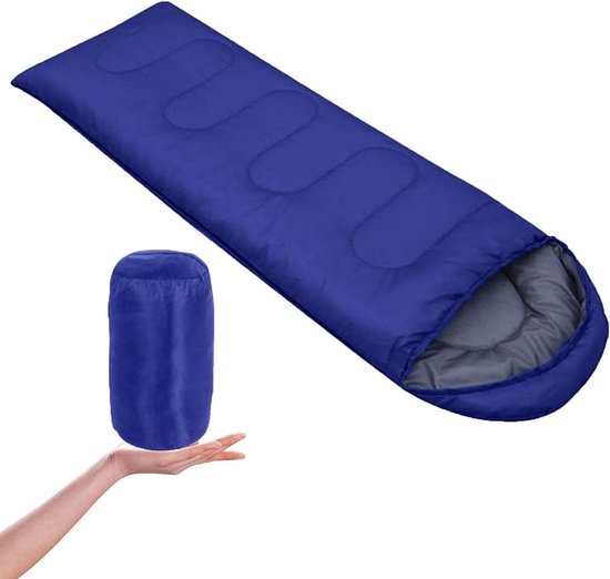 Kampeer Slaapzak - Kampeerslaapzak Volwassenen - Buiten Overnachten - Waterafstotend Polyester - 210 x 75 cm - Blauw