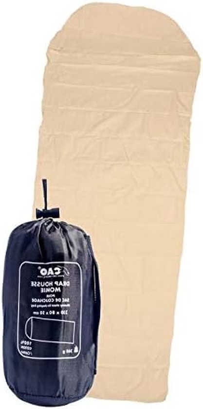 Kampeer Slaapzak Liner - Mummie Slaapzakhoes - Extra Warmte Kamperen - Katoen-poly-ribgebreid Materiaal - 230 x 80 cm - Zonder Kleur
